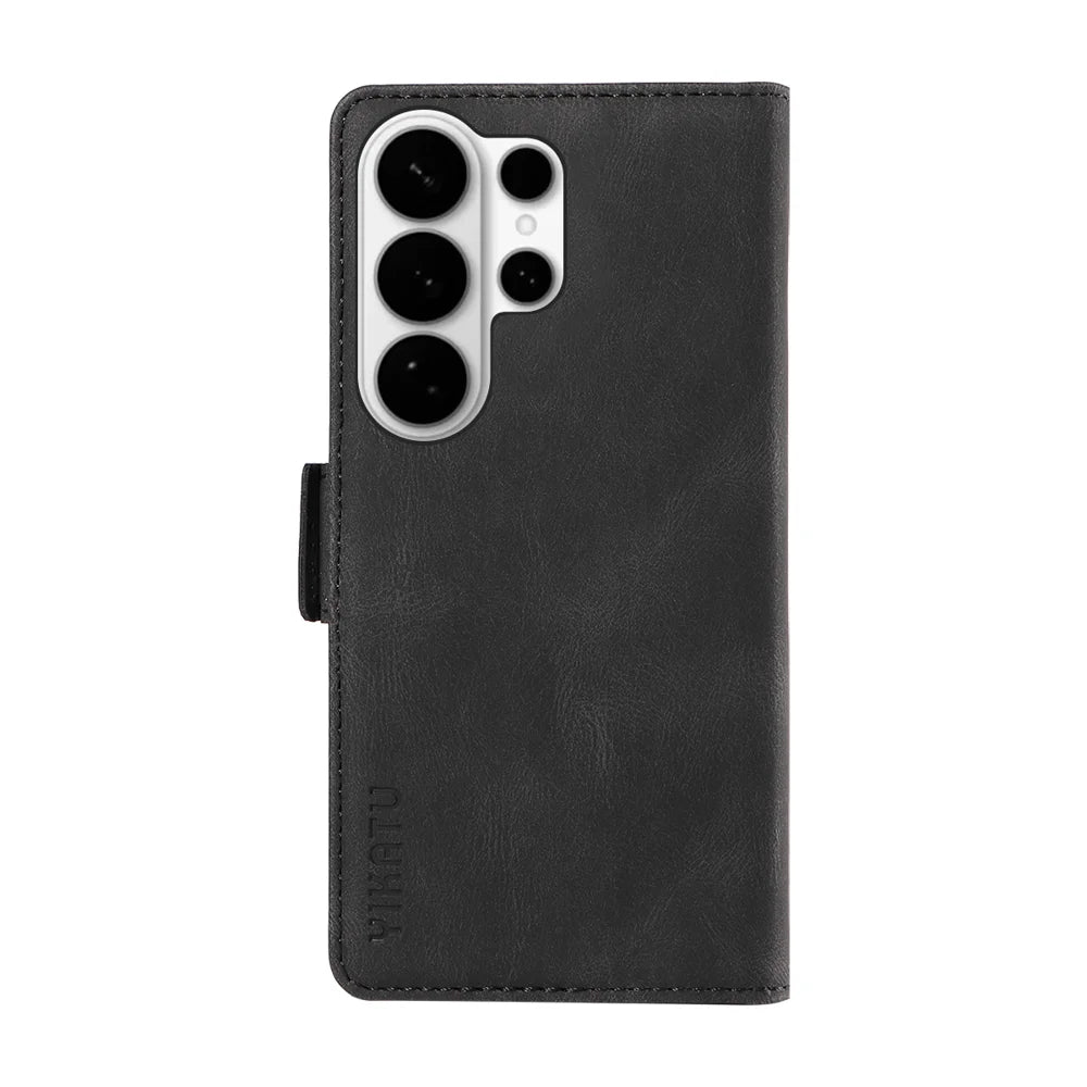 YIKATU For Samsung Galaxy S26 Ultra Leather Case  YK-005 Skin-touch Feeling Wallet Phone Cover - Black - 7