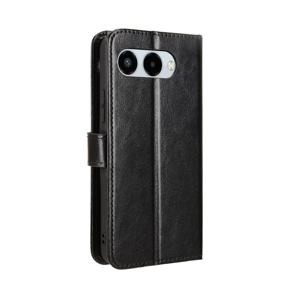 For T-Mobile T Phone 3 / T-Mobile REVVL 8 PU Leather Case with Strap Crazy Horse Texture Phone Wallet Cover - Black - 7