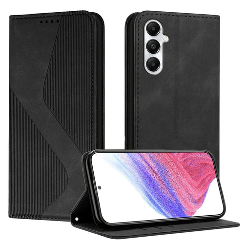 For Samsung Galaxy A05s 4G Phone Cover Skin-touch Feel Leather Wallet Case with Stand - Black - 1