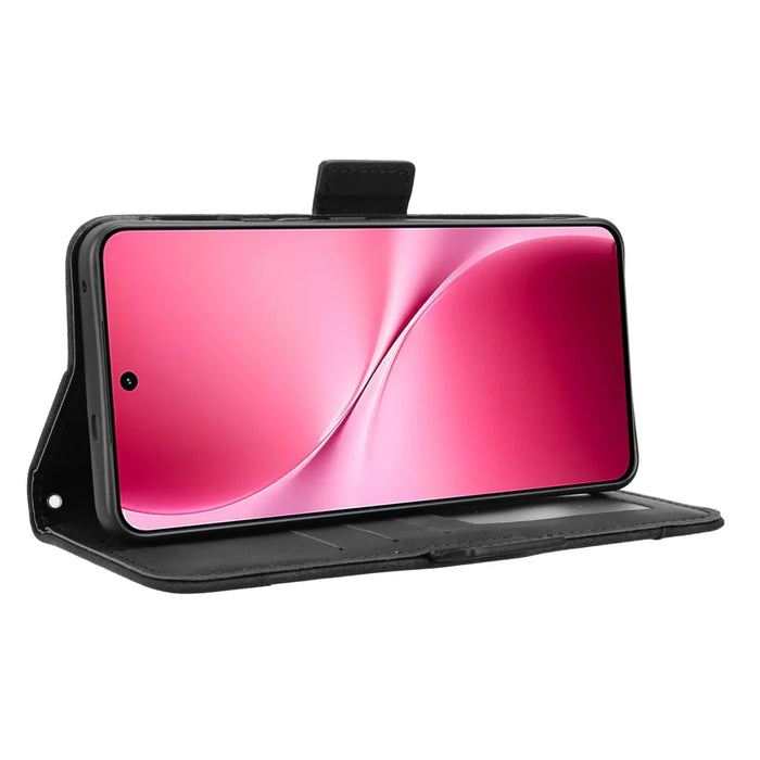 For vivo V60 Lite 5G Leather Case Phone Wallet Cover with Multiple Card Slots - Black - 7