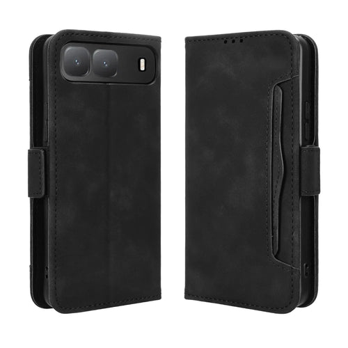 For TECNO Spark Go 5G Leather Case Phone Wallet Cover with Multiple Card Slots - Black - 1