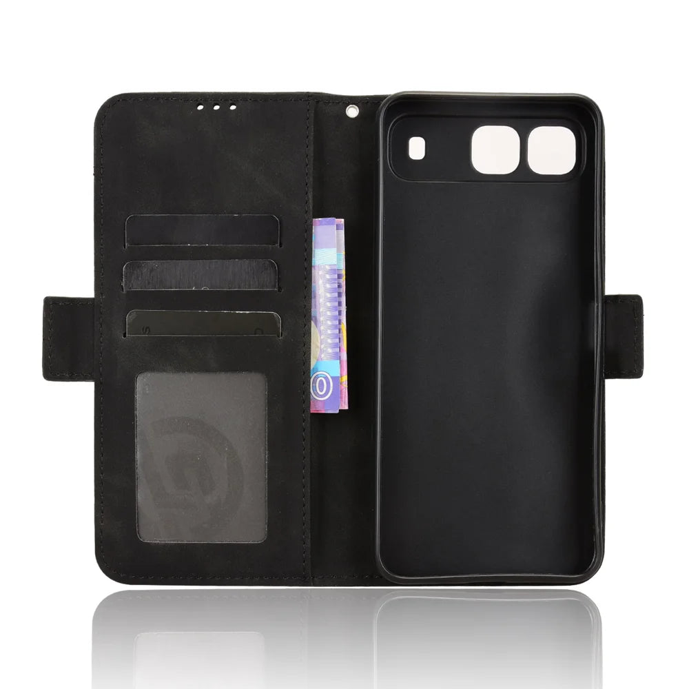 For TECNO Spark Go 5G Leather Case Phone Wallet Cover with Multiple Card Slots - Black - 5