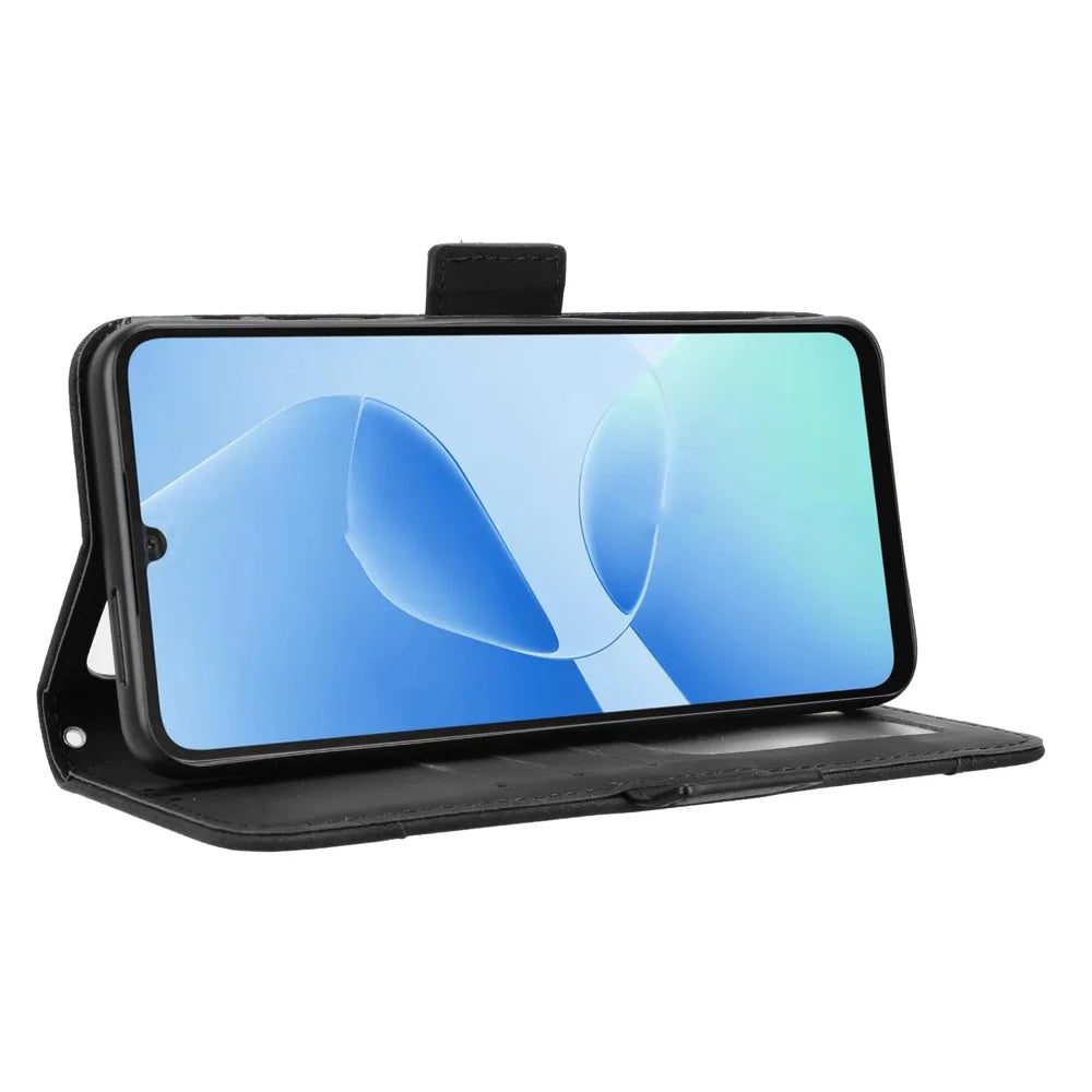 For TECNO Spark Go 5G Leather Case Phone Wallet Cover with Multiple Card Slots - Black - 7