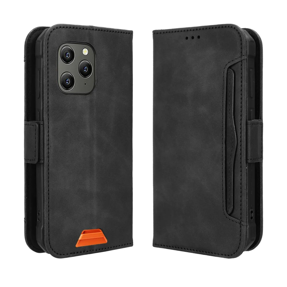 For Blackview BV5300 Pro / Blackview BV5300 Plus / Oscal S70 / Oscal S70 Pro / Blackview BV5300 Leather Case Phone Wallet Cover with Multiple Card Slots - Black - 1