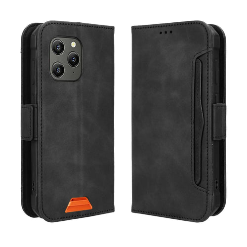 For Blackview BV5300 Pro / Blackview BV5300 Plus / Oscal S70 / Oscal S70 Pro / Blackview BV5300 Leather Case Phone Wallet Cover with Multiple Card Slots - Black - 1