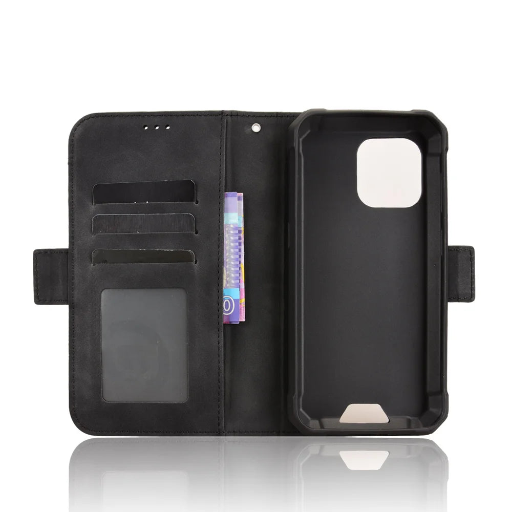For Blackview BV5300 Pro / Blackview BV5300 Plus / Oscal S70 / Oscal S70 Pro / Blackview BV5300 Leather Case Phone Wallet Cover with Multiple Card Slots - Black - 5