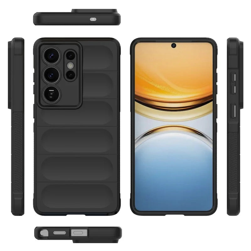 WANLONFENG For Samsung Galaxy S26 Ultra TPU Case  HD Series Anti Slip Phone Cover with Tempered Glass - Black - 4