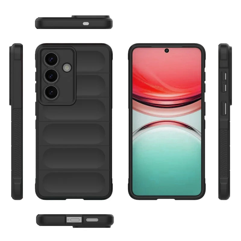 WANLONFENG For Samsung Galaxy S26 TPU Case  HD Series Anti Slip Phone Cover with Tempered Glass - Black - 5