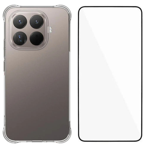 WANLONFENG For Xiaomi 15T Pro Case  WL Series 2.0mm TPU Phone Cover with Tempered Glass Film - Transparent - 1