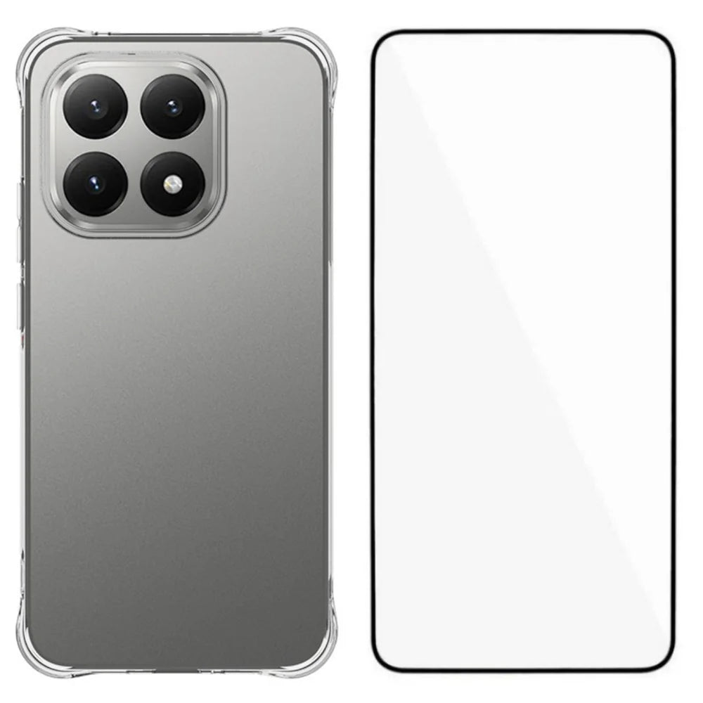 WANLONFENG For Xiaomi 15T Case  WL Series 2.0mm TPU Phone Cover with Tempered Glass Film - Transparent - 1