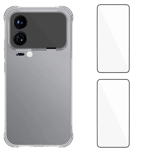 WANLONFENG For Xiaomi 17 Pro Max TPU Case  WL2 Series 2.0mm Phone Cover with 2Pcs Tempered Glass Films - Transparent - 1