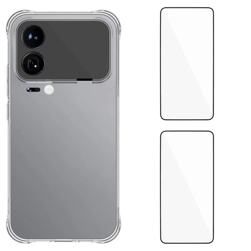WANLONFENG For Xiaomi 17 Pro Max TPU Case  WL2 Series 2.0mm Phone Cover with 2Pcs Tempered Glass Films - Transparent - 1