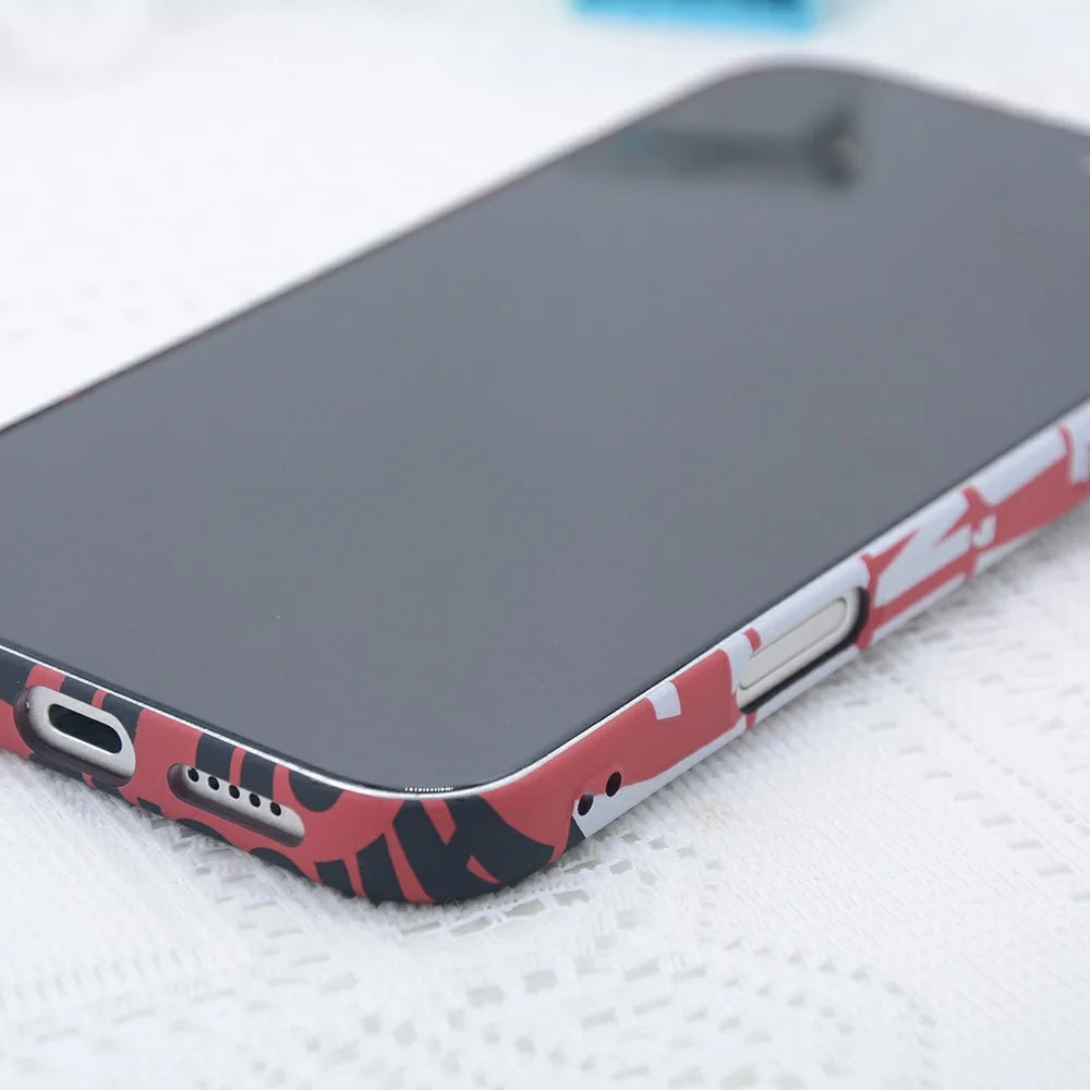 For iPhone 17 Pro Max Magnetic Case Carbon Fiber Texture Water Transfer PC Phone Cover - Blue-eyed Cat - 4