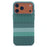 For iPhone 17 Pro Max Magnetic Case Carbon Fiber Texture Water Transfer PC Phone Cover - Emerald Green - 1