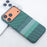 For iPhone 17 Pro Max Magnetic Case Carbon Fiber Texture Water Transfer PC Phone Cover - Emerald Green - 2