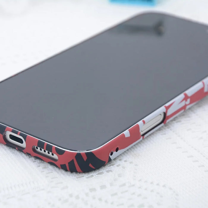For iPhone 17 Pro Magnetic Case Carbon Fiber Texture Water Transfer PC Phone Cover - Blue-eyed Cat - 4