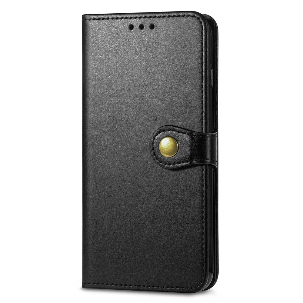 For iPhone 17 Case Wallet Stand Leather Phone Cover with Wrist Strap - Black - 7
