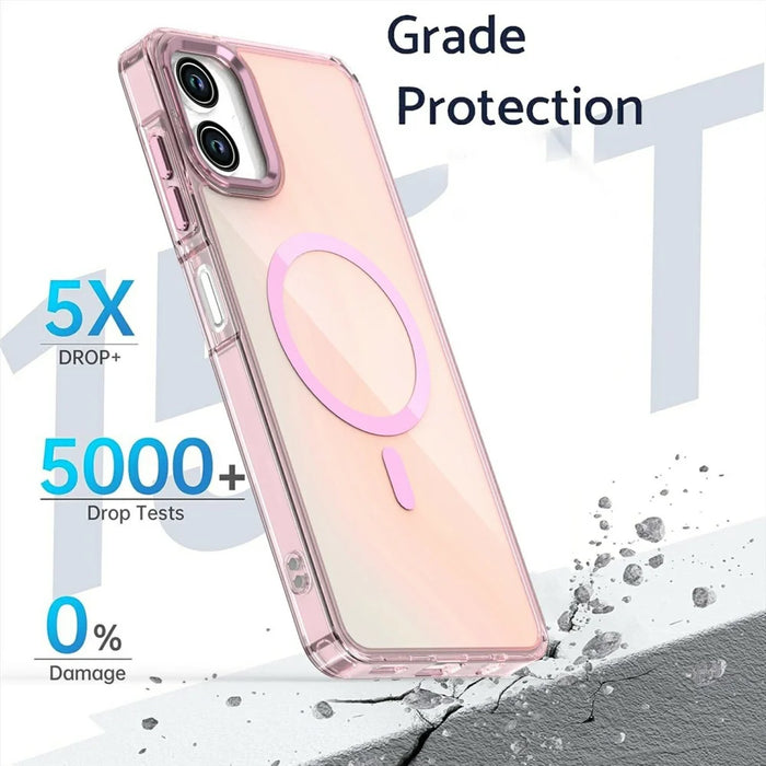 For Samsung Galaxy A06 4G Magnetic Case Color Changing TPU Phone Back Cover - Pink - 2