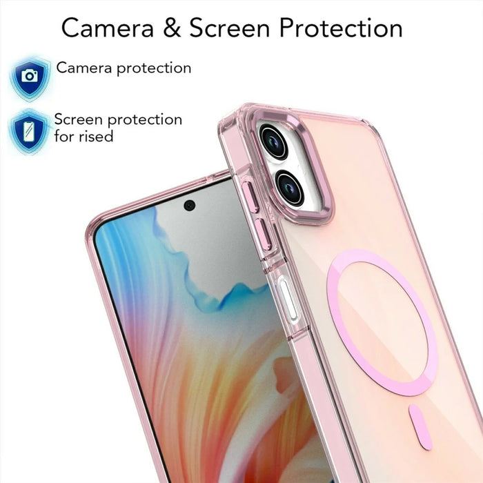 For Samsung Galaxy A06 4G Magnetic Case Color Changing TPU Phone Back Cover - Pink - 4