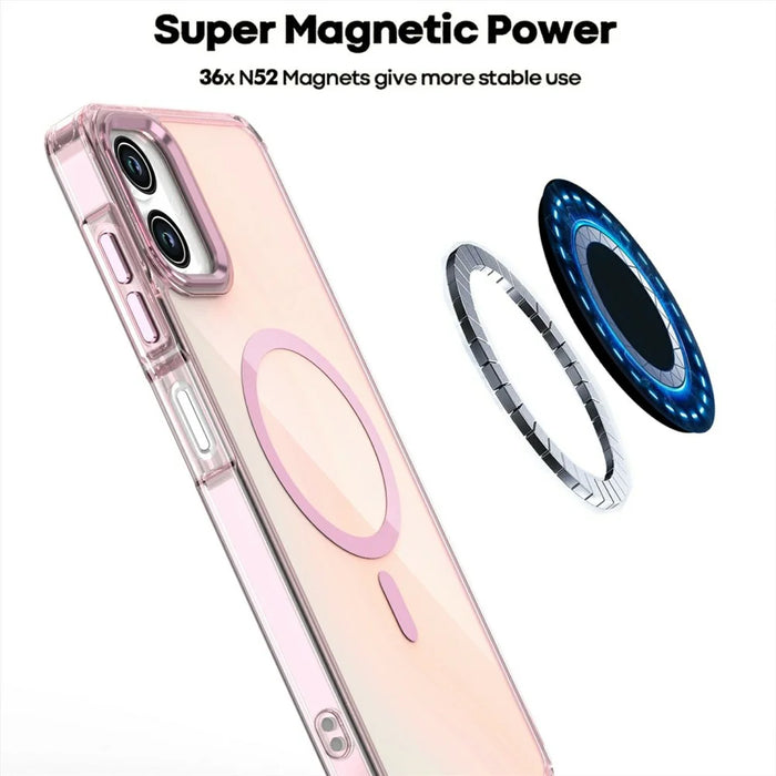 For Samsung Galaxy A06 4G Magnetic Case Color Changing TPU Phone Back Cover - Pink - 5