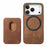 For iPhone 17 Pro Max Case Retro Leather + TPU Phone Cover with Detachable Card Slot - Brown - 3