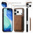 For iPhone 17 Pro Max Case Retro Leather + TPU Phone Cover with Detachable Card Slot - Brown - 6