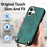 For iPhone 17 Retro Leather Phone Back Cover with Adjustable Strap - Green - 5