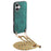 For iPhone Air Retro Leather Phone Back Cover with Adjustable Strap - Green - 1