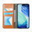 For iPhone Air Case Wallet Tri-Color Stitching Leather Phone Cover with Elastic Wristband - Brown - 2