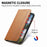 For iPhone Air Case Wallet Tri-Color Stitching Leather Phone Cover with Elastic Wristband - Brown - 5