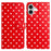 For iPhone 17 Leather Case Polka Dot Pattern Wallet Stand Folio Phone Cover - Red - 1