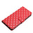 For iPhone 17 Leather Case Polka Dot Pattern Wallet Stand Folio Phone Cover - Red - 4