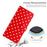 For iPhone 17 Leather Case Polka Dot Pattern Wallet Stand Folio Phone Cover - Red - 5