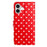 For iPhone 17 Leather Case Polka Dot Pattern Wallet Stand Folio Phone Cover - Red - 7