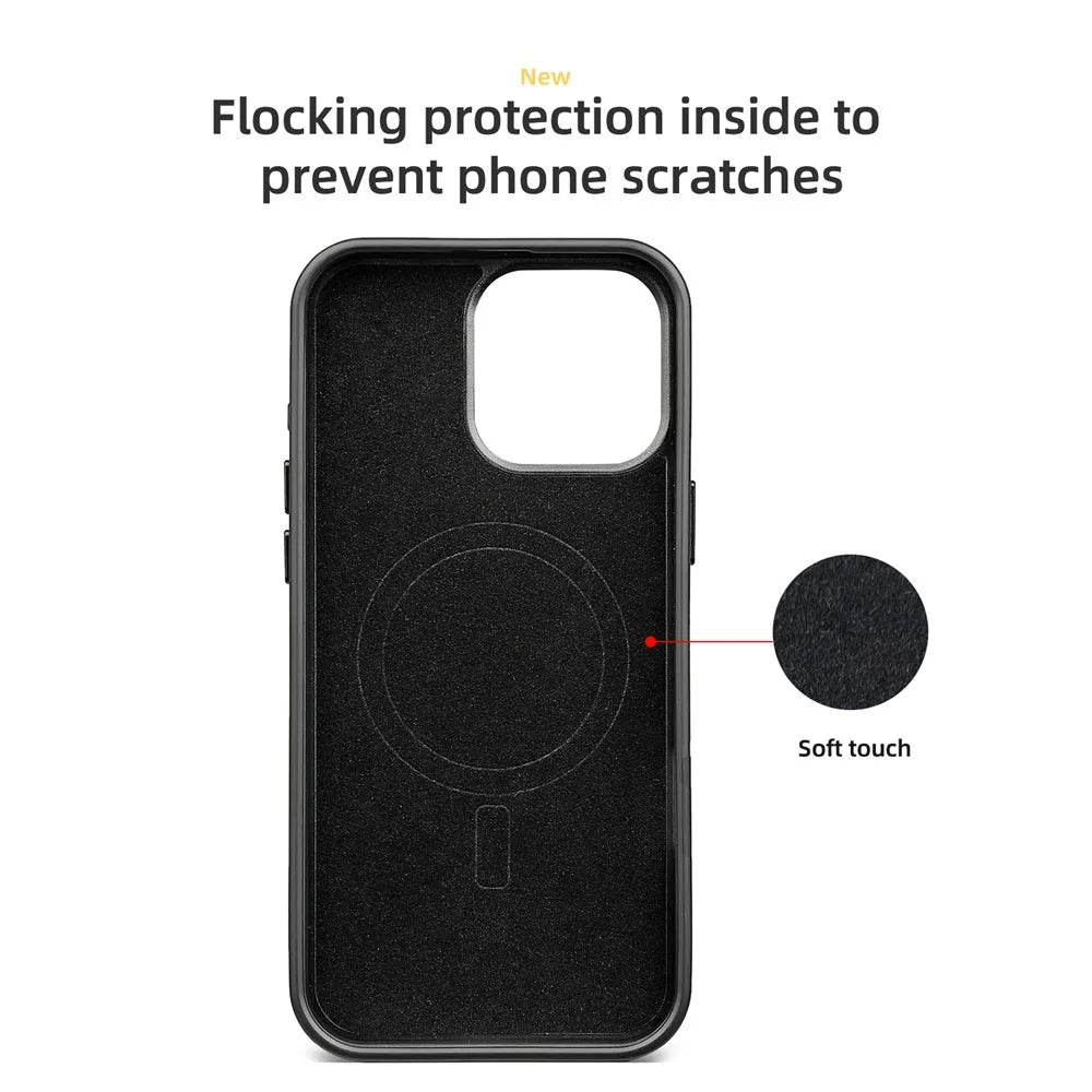 For iPhone 13 Pro Max Case Compatible with MagSafe Aramid Fiber TPU Phone Cover with Metal Lens Frame - Black - 7