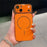For iPhone 14 Case Electroplated Frosted Shell Transfer to 17 Pro TPU PC Phone Cover - Orange - 1