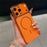 For iPhone 15 Pro Case Electroplated Frosted Shell Transfer to 17 Pro TPU PC Phone Cover - Orange - 2