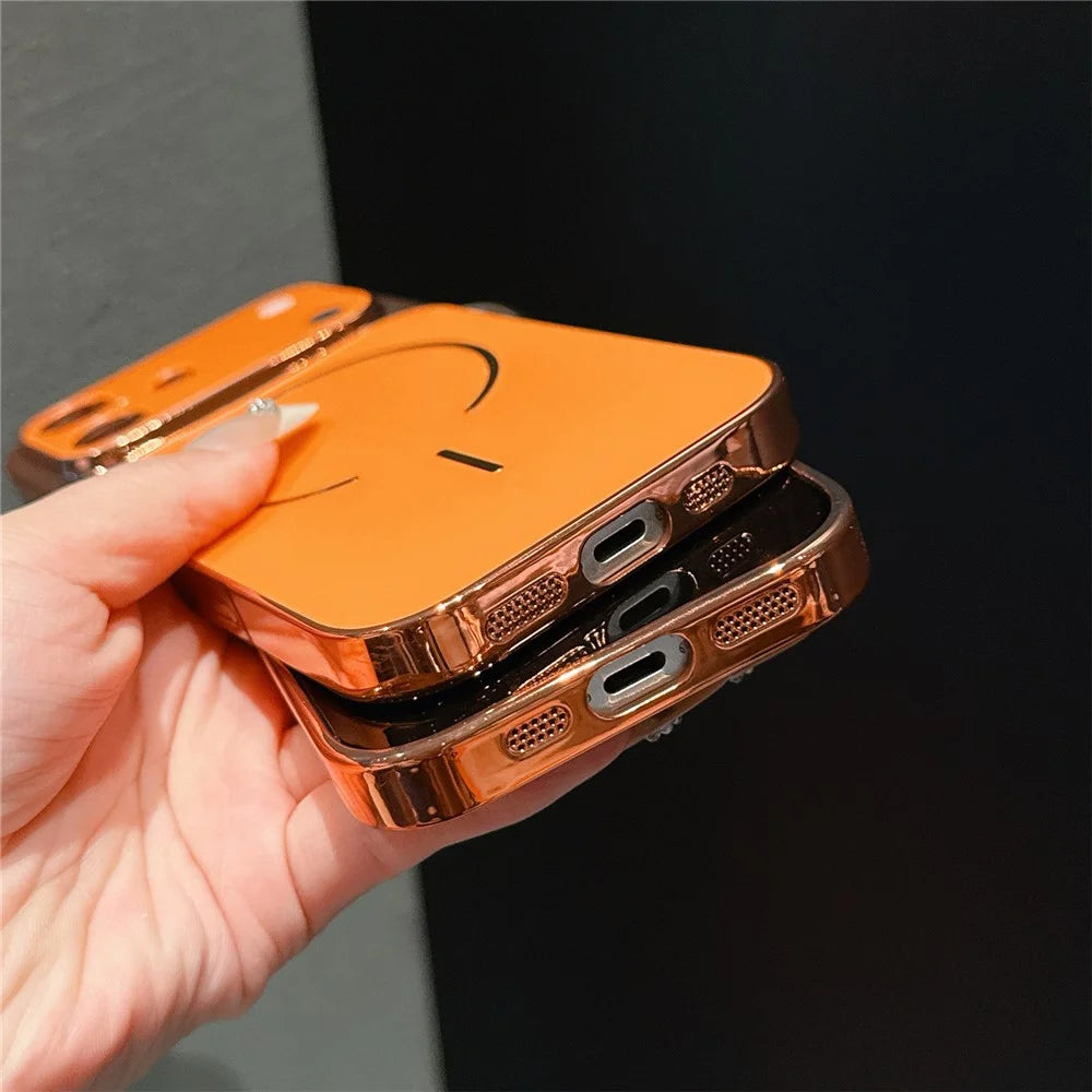 For iPhone 16 Pro Max Case Electroplated Frosted Shell Transfer to 17 Pro Max TPU PC Phone Cover - Orange - 4