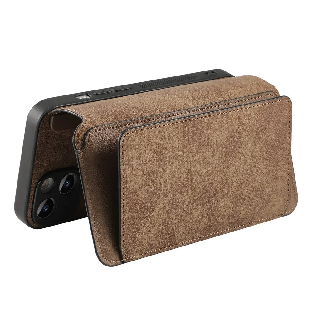 CASENEO MW-02 For iPhone 18 Pro Max / 17 Pro Max Case Detachable Magnetic Leather Flip Phone Cover - Brown - 4