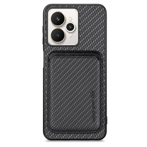 For Realme 15 5G Case Magnetic Detachable Card Holder Phone Back Cover - Black - 1