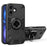 For iPhone 16 Plus Case with Ring Holder Kickstand PC + TPU Anti-Fall Phone Cover - Black - 1