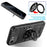 For iPhone 17e / 16e Case with Ring Holder Kickstand PC + TPU Anti-Fall Phone Cover - Black - 5