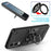 For Samsung Galaxy S25 Edge Case with Ring Holder Kickstand PC + TPU Anti-Fall Phone Cover - Black - 4