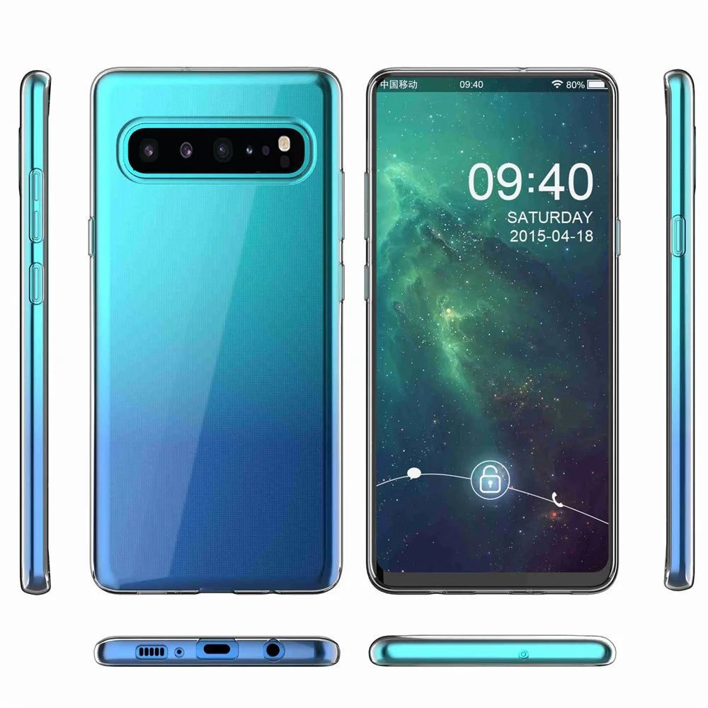 Anti-Dust Shockproof TPU Phone Case for Samsung Galaxy S10 5G, Clear Ultra Thin Lightweight Cell Phone Back Cover Shell - 6
