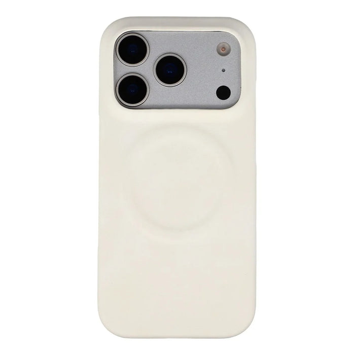 For iPhone 18 Pro Max / 17 Pro Max Case Compatible with MagSafe Skin-Touch Leather + PC Back Cover - White - 3