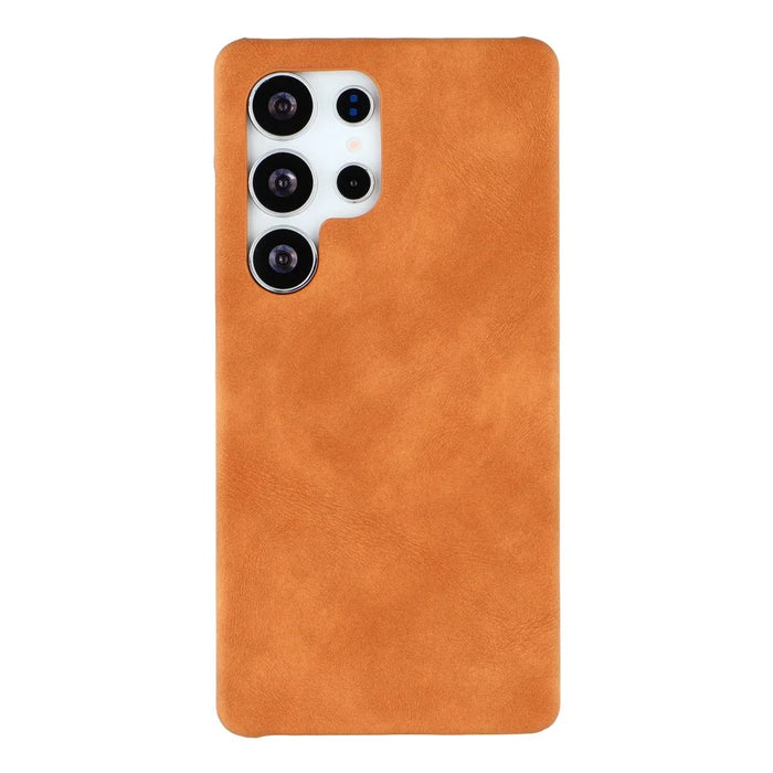 For Samsung Galaxy S23 Ultra Magnetic Case Skin-Touch Leather + PC Back Cover - Yellow - 3