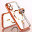 For iPhone 17 Case Electroplating Frame Translucent TPU Phone Cover Compatible with MagSafe - Orange - 1
