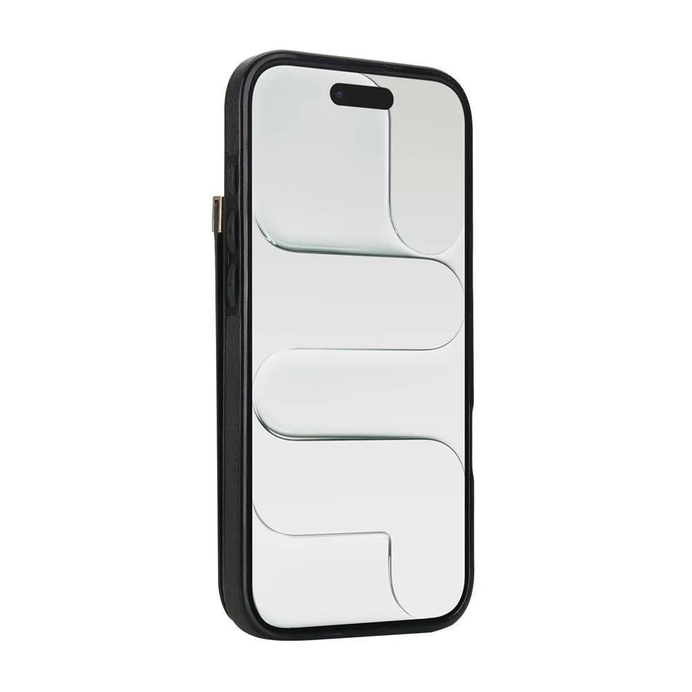 For iPhone Air Case TPU + PU Leather Hardware Decor Phone Cover with Card Holder - Black - 4