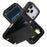 For iPhone 17 Pro Case TPU + PU Leather Hardware Decor Phone Cover with Card Holder - Black - 1