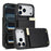 For iPhone 17 Pro Case TPU + PU Leather Hardware Decor Phone Cover with Card Holder - Black - 2